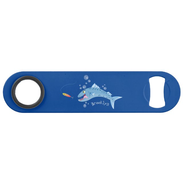 Barracuda fish hungry fishing cartoon illustration (Front (Horizontal))