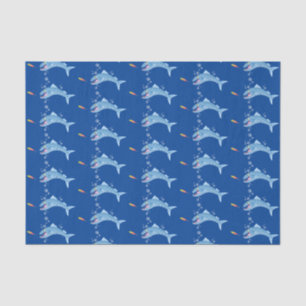 Barracuda fish hungry fishing cartoon illustration tissue paper