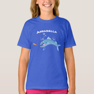 Barracuda hungry fishing cartoon illustration T-Shirt