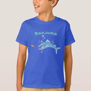 Barracuda hungry fishing cartoon illustration T-Shirt