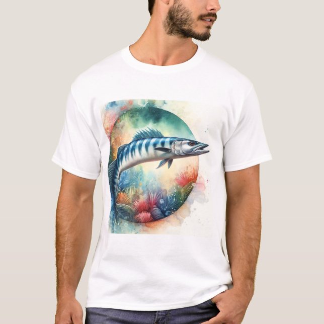 Barracuda in Vibrant Waters 130624AREF119 - Waterc T-Shirt (Front)