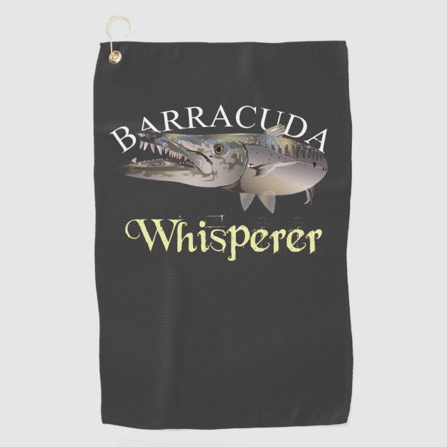 Barracuda Whisperer Dark Coloured Fishing Towel (Front)