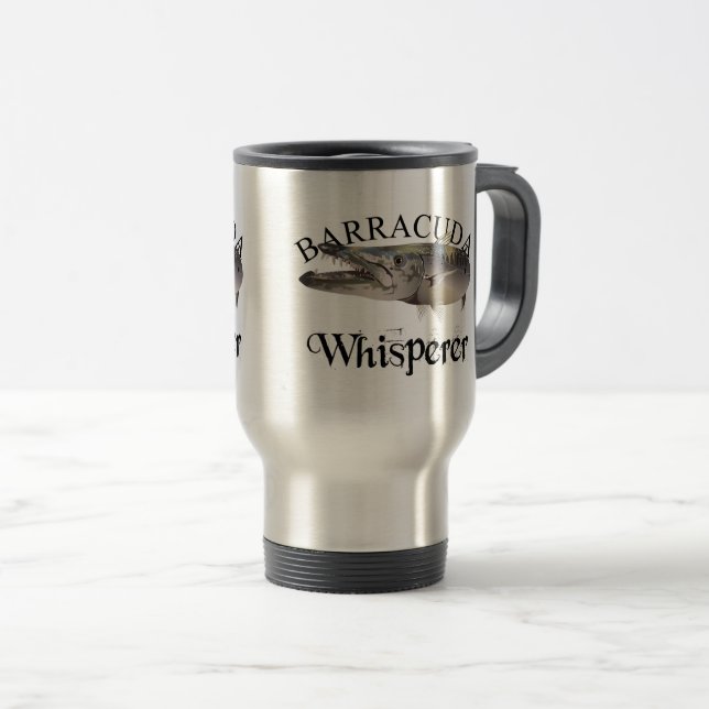 Barracuda Whisperer Light Coloured Travel Mug (Front Right)