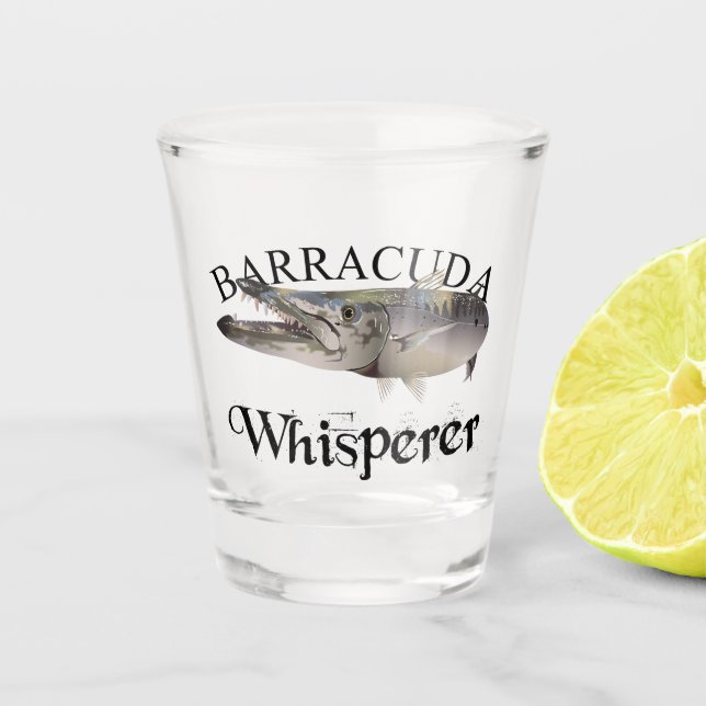 Barracuda Whisperer Shot Glass (Front)