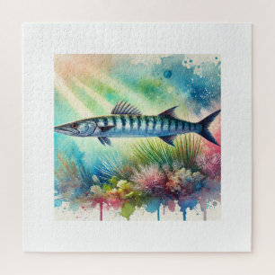Barracudina fish underwater scene 200824AREF137 - Jigsaw Puzzle