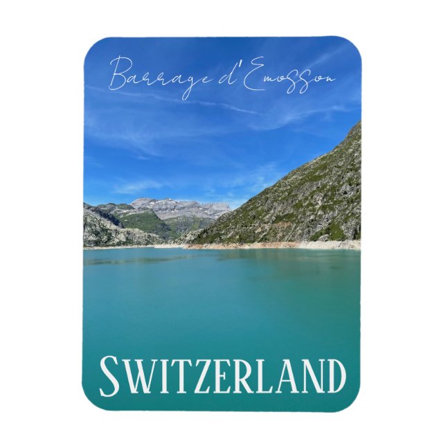 barrage d’Emosson, Switzerland, dam, mountains Magnet (Vertical)