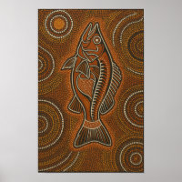 Barramundi Aboriginal Dot Art