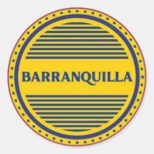 Barranquilla City Pride Emblem Colombian Identity Classic Round Sticker