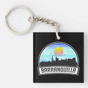 Barranquilla Colombia Skyline Panorama View Key Ring