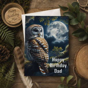 Barred Owl and Moon Dad Birthday  Card