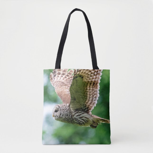 Barred Owl in flight Tote Bag (Front)