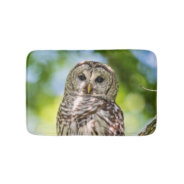 Barred Owl of the Hudson Valley – Nature & Wildlif Bath Mat (Front)