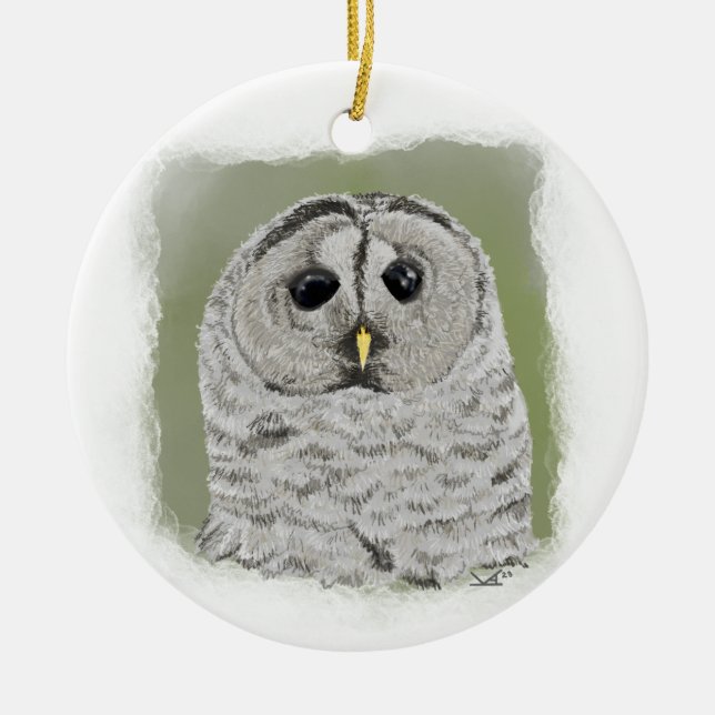 Barred Owl Ornament  (Front)