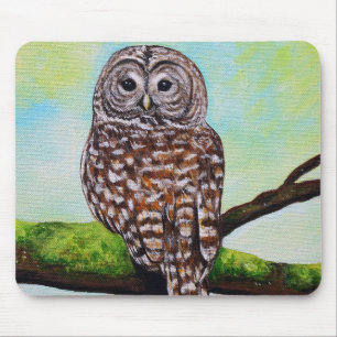 Barred Owl Painting Mouse Mat
