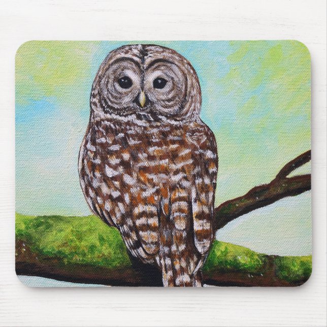 Barred Owl Painting Mouse Mat (Front)