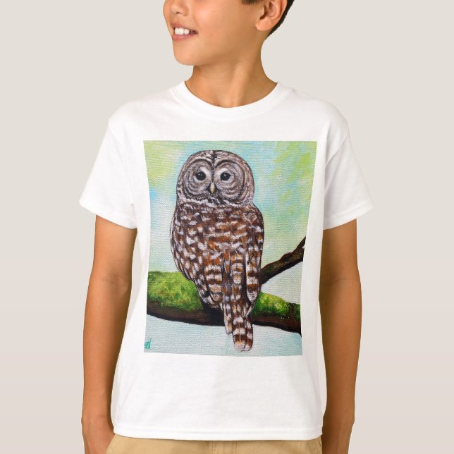 Barred Owl Painting T-Shirt (Front)