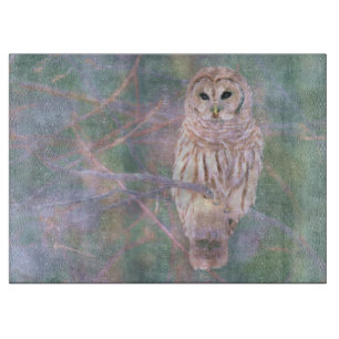 Barred Owl Pastel Oilpainting Cutting Board
