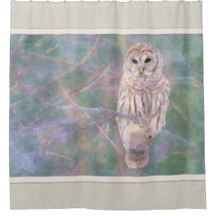 Barred Owl Pastel Oilpainting Shower Curtain