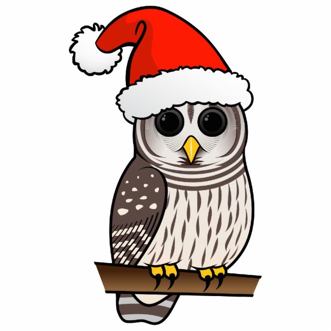 Barred Owl Santa Photo Sculpture Decoration (Front)