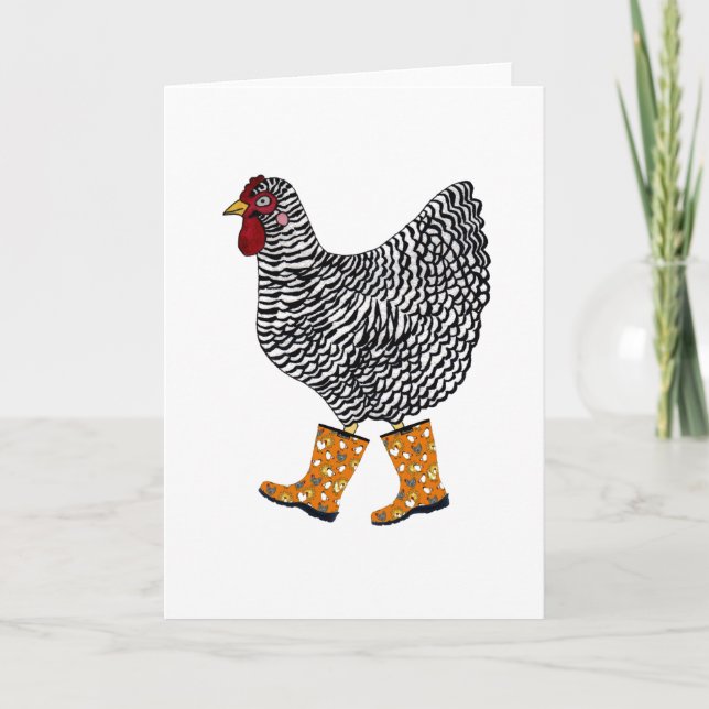Barred Rock Chicken Greeting Card (Front)