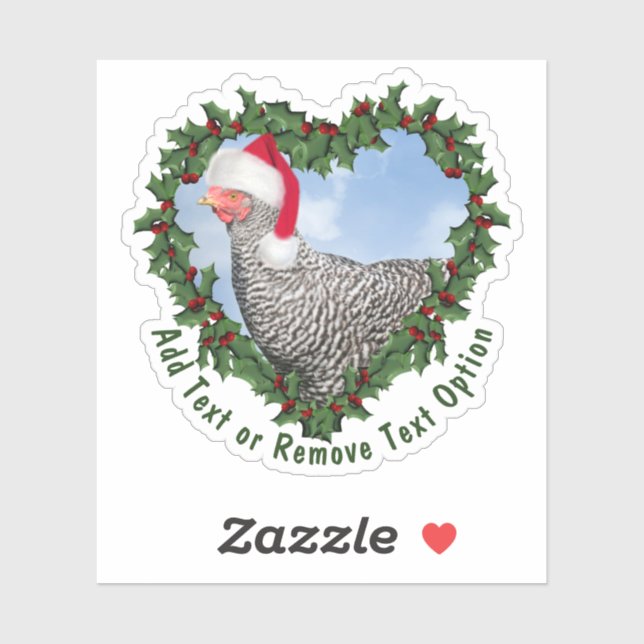 Barred Rock Chicken Wreath Christmas (Sheet)