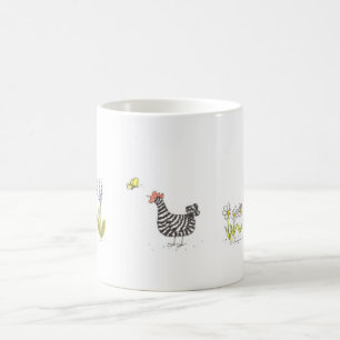 Barred Rock Hen and Butterfly Classic Mug