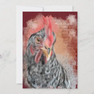 Barred Rock Hen  Invitation