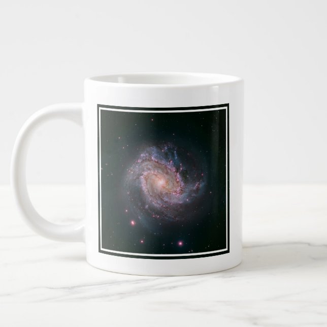 Barred Spiral Galaxy Messier 83. 2 Large Coffee Mug (Left)