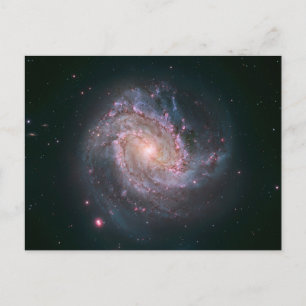 Barred Spiral Galaxy Messier 83. 2 Postcard