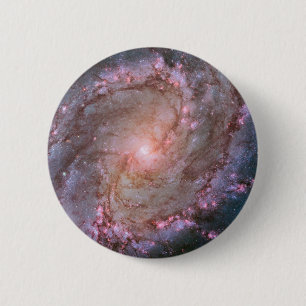 Barred Spiral Galaxy Messier 83. 6 Cm Round Badge