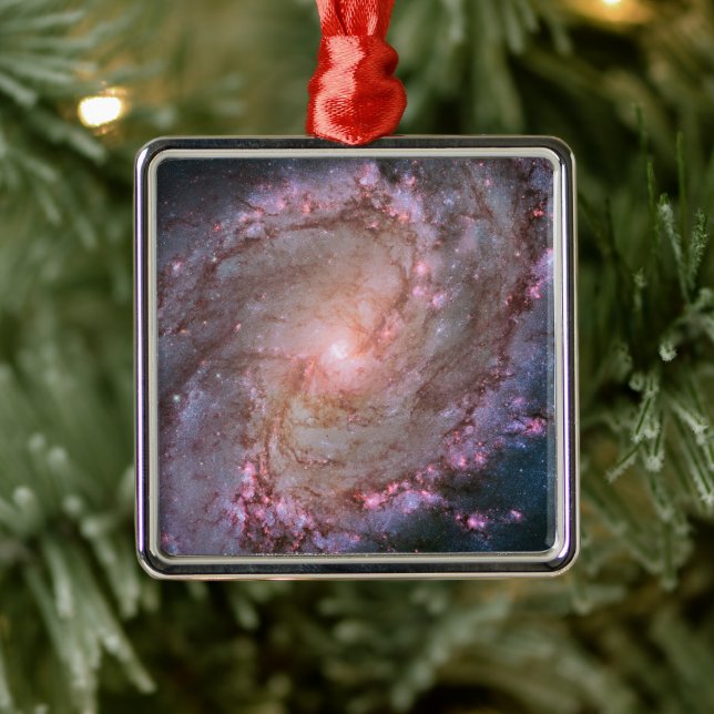 Barred Spiral Galaxy Messier 83. Metal Tree Decoration (Tree)