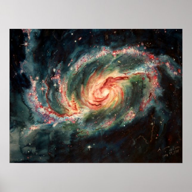 Barred Spiral Galaxy Poster (Front)