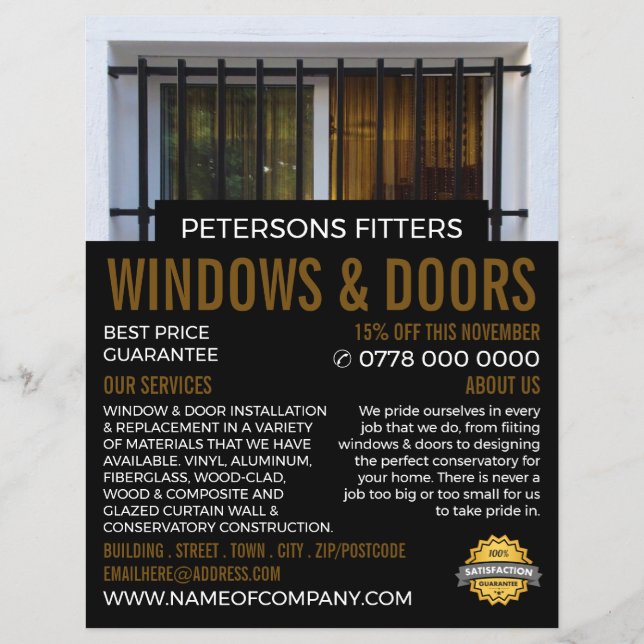 Barred Window, Window & Door Fitter Company Flyer (Front)