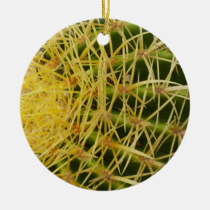 Barrel Cactus Closeup Abstract Nature Photography Ceramic Tree Decoration