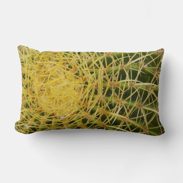 Barrel Cactus Closeup Abstract Nature Photography Lumbar Cushion (Front)