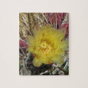 Barrel Cactus Fishhook Yellow Jigsaw Puzzle