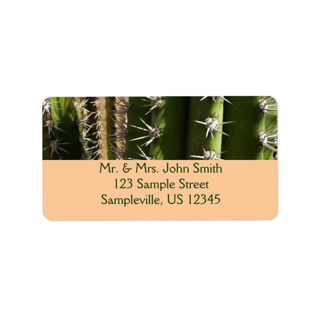 Barrel Cactus II Desert Nature Photo Label (Front)