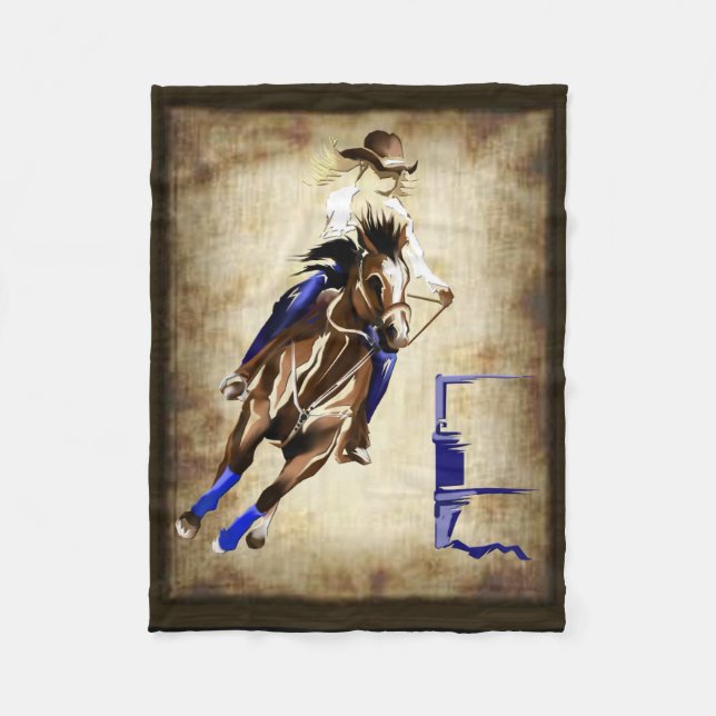 BARREL HORSE FLEECE BLANKET (Front)