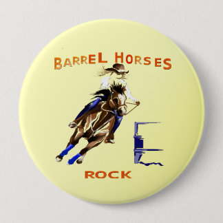 Barrel Horses Rock 10 Cm Round Badge