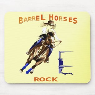 Barrel Horses Rock Mouse Mat