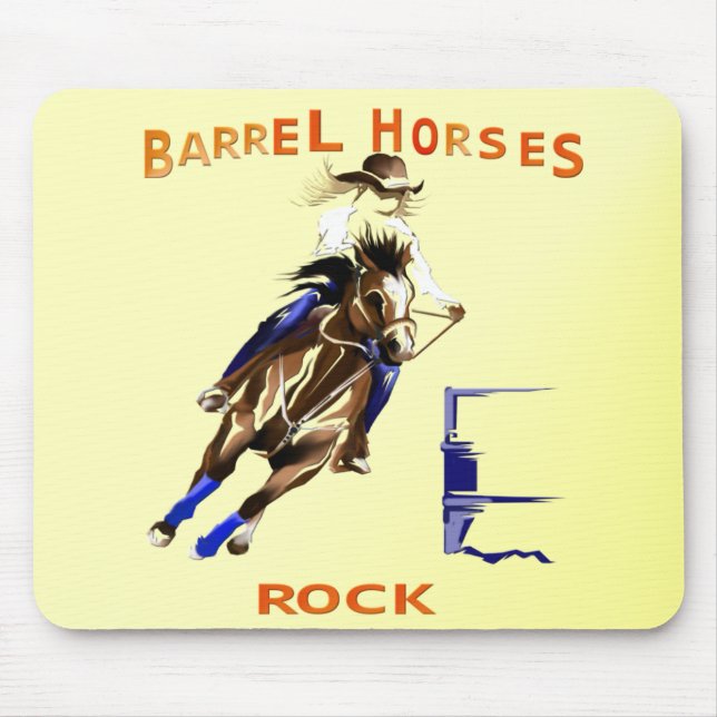 Barrel Horses Rock Mouse Mat (Front)