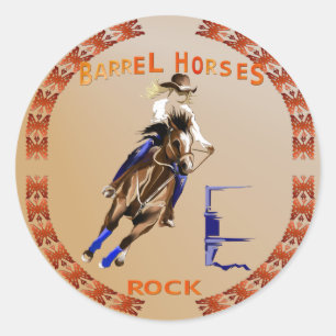 Barrel Horses Rock Sticker