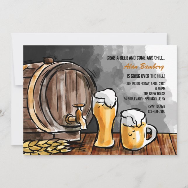Barrel of Beer Invitation (Front)