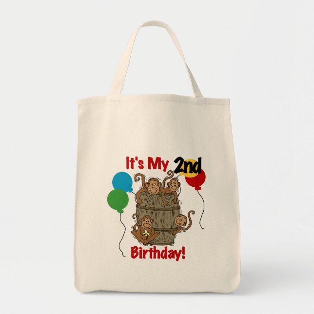 Barrel of Monkeys 2nd Birthday Tshirts and Gifts Tote Bag (Front)