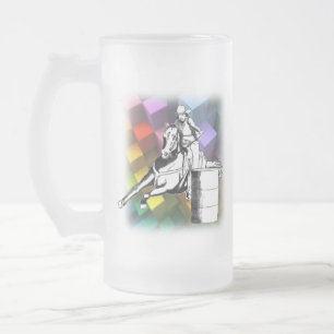 Barrel Racer 102 Frosted Glass Beer Mug