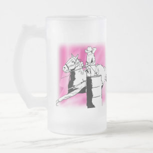 Barrel Racer 302 Frosted Glass Beer Mug