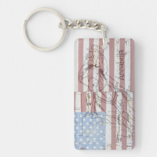 Barrel Racer (American Flag II) Keychain