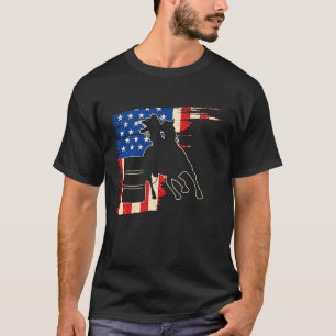 Barrel Racer American Flag Patriotic Rodeo Barrel  T-Shirt