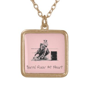 Barrel Racer At Heart Gold Plated Necklace