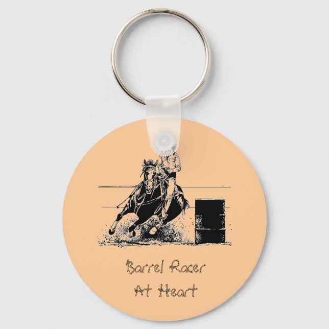 Barrel Racer At Heart Key Ring (Front)